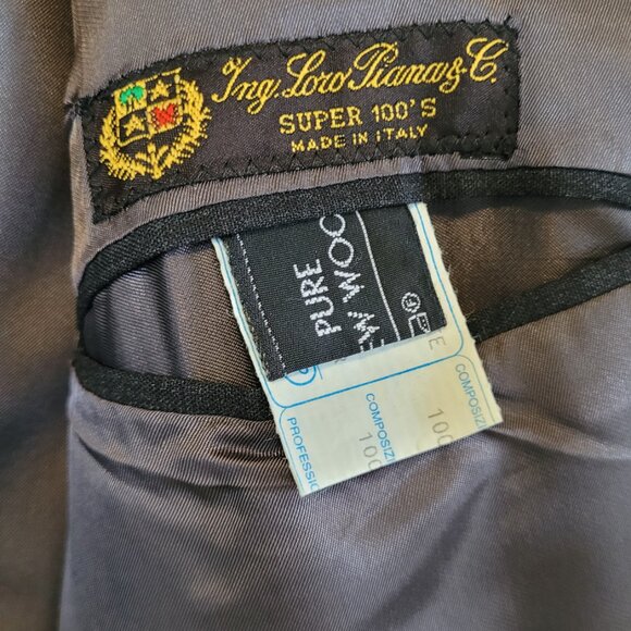 Mario Valente Loro Piana Wool Pinstripe Double Breasted Blazer 46R - Picture 4 of 8